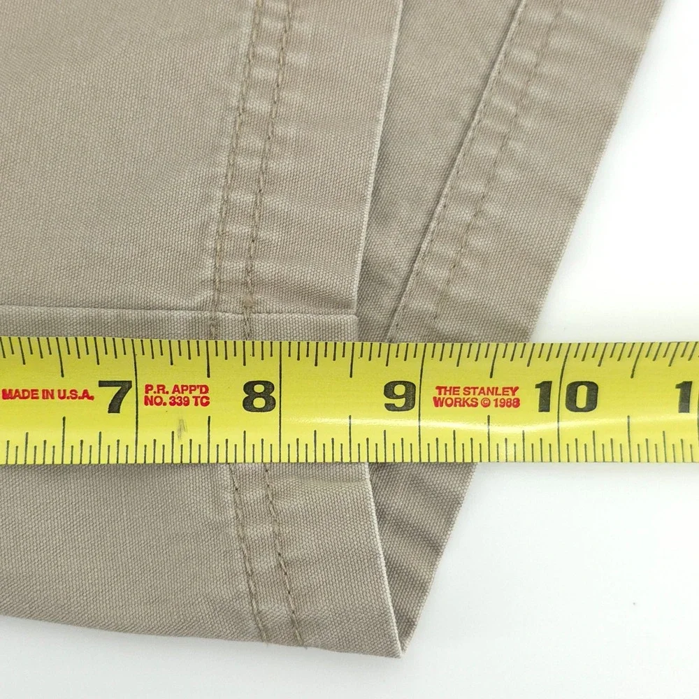 Cabelas Mens Cargo Shorts 44 Khaki Tan Pleated Cotton Canvas Rugged Hiking